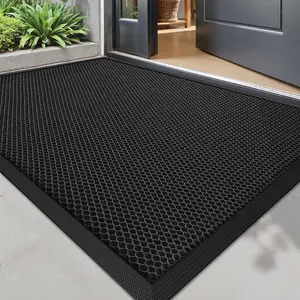 LUMIRUGS Front Door Mat for Outside Entrance 32''x47'', Heavy-Duty Dirt-Trapping Doormat with Durable Non-Slip Rubber Backing, Stain & Fade-Resistant Entry Mats, Black