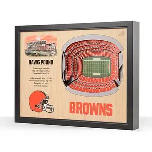 Football Fan Shop Officially Licensed NFL Cleveland Browns StadiumView 3D Wall Art