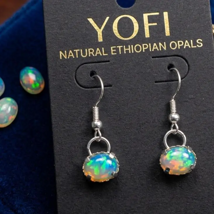 Natural Ethiopian Opal Dangle Earrings for Women, Unique Fire of Love Design, Elegant Fashion Jewelry for Special Occasions, Jewelry For Women, Accessories For Women