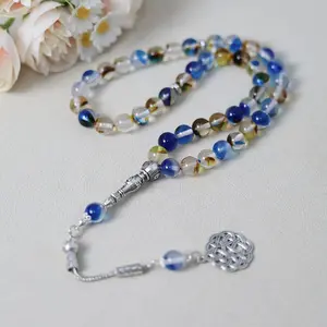 Elegant 45 Blue Glow-in-the-Dark Rosary/ Tasbih/ Tasbih, 10mm Beads, Preferred for Prayer and Spiritual Meditation, Suitable for Islamic Prayer, Holiday Gifts, Party Events. Comes with Gift Box