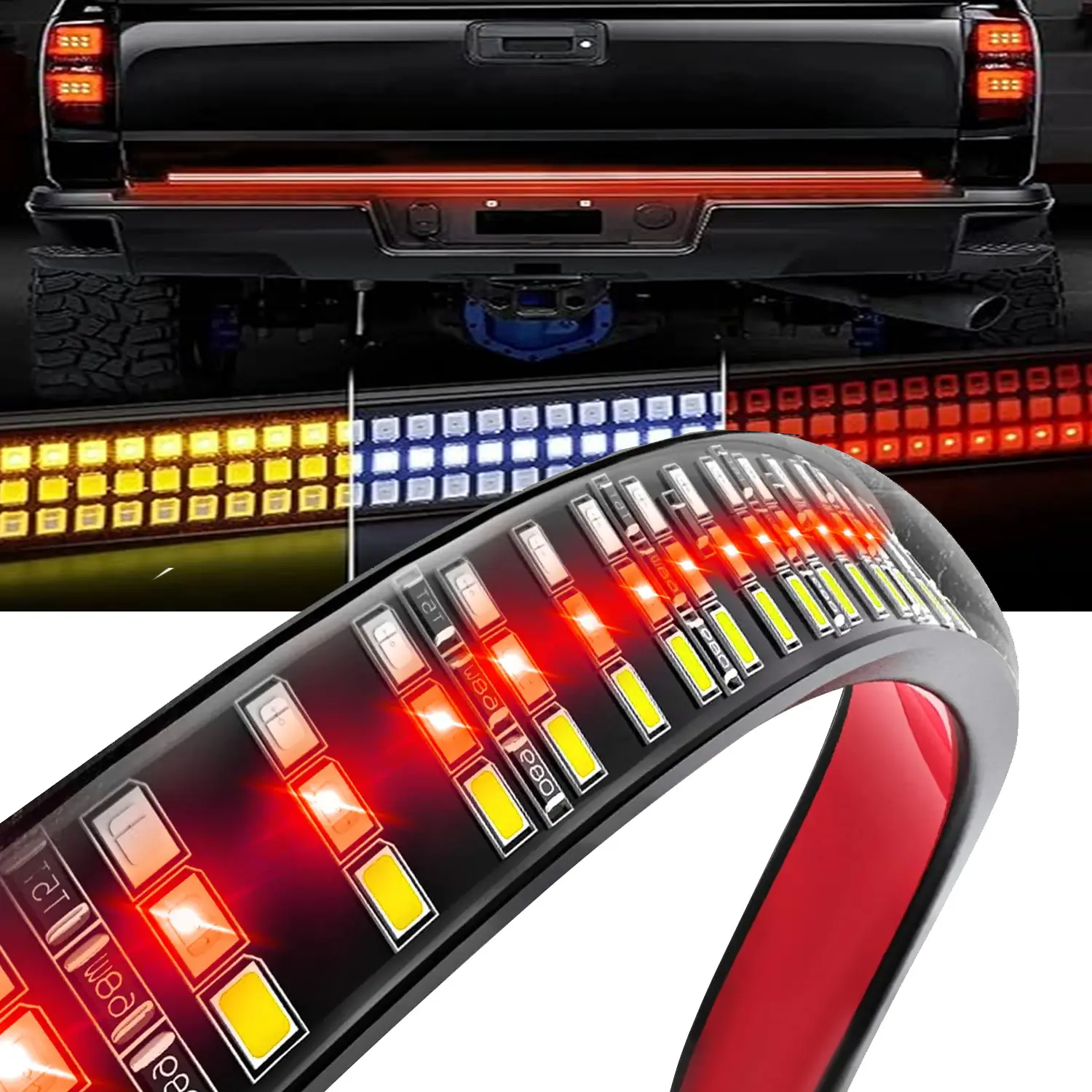 60 Inch Truck Rear Safety LED Light, Ultra Bright Rear Visibility Light with Brake, Reverse & Turn Signal, Waterproof Plug & Play Lighting Upgrade for Pickup Trucks, SUVs & Trailers