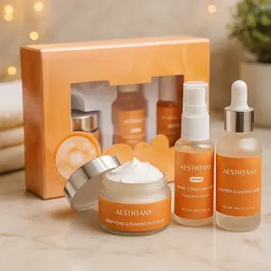 Hyaluronic Acid & Collagen Face Skincare Set, Hydrating Brightening, Deep Moisture, Pore Cleansing, Suitable for All Skin Types, Daily Use, Gift