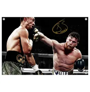 Saul Canelo Alvarez Boxing Flag, Retro Boxer Wall Banner, Fight Night Combat Sports Decor, Boxing Fan Gift for Men Women, Polyester Wall Hanging Room Decor