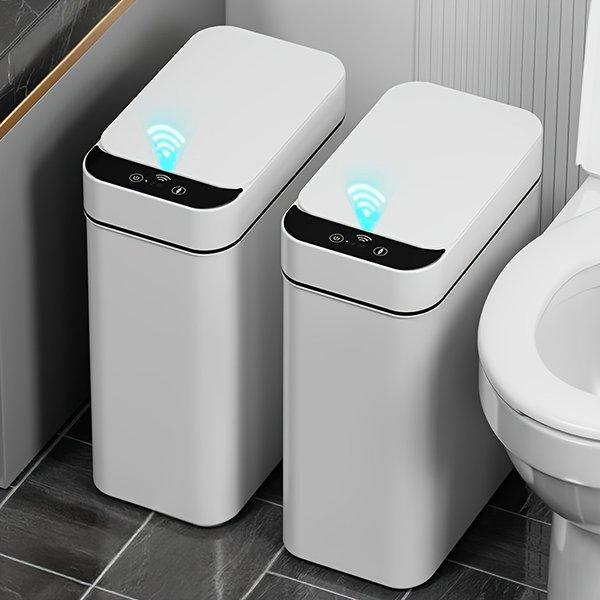 Touchless Automatic Trash Can 11L – Motion Sensor Covered Bin for Kitchen Bathroom Bedroom, Smart Narrow Electric Garbage Can, Single or 2 Pack