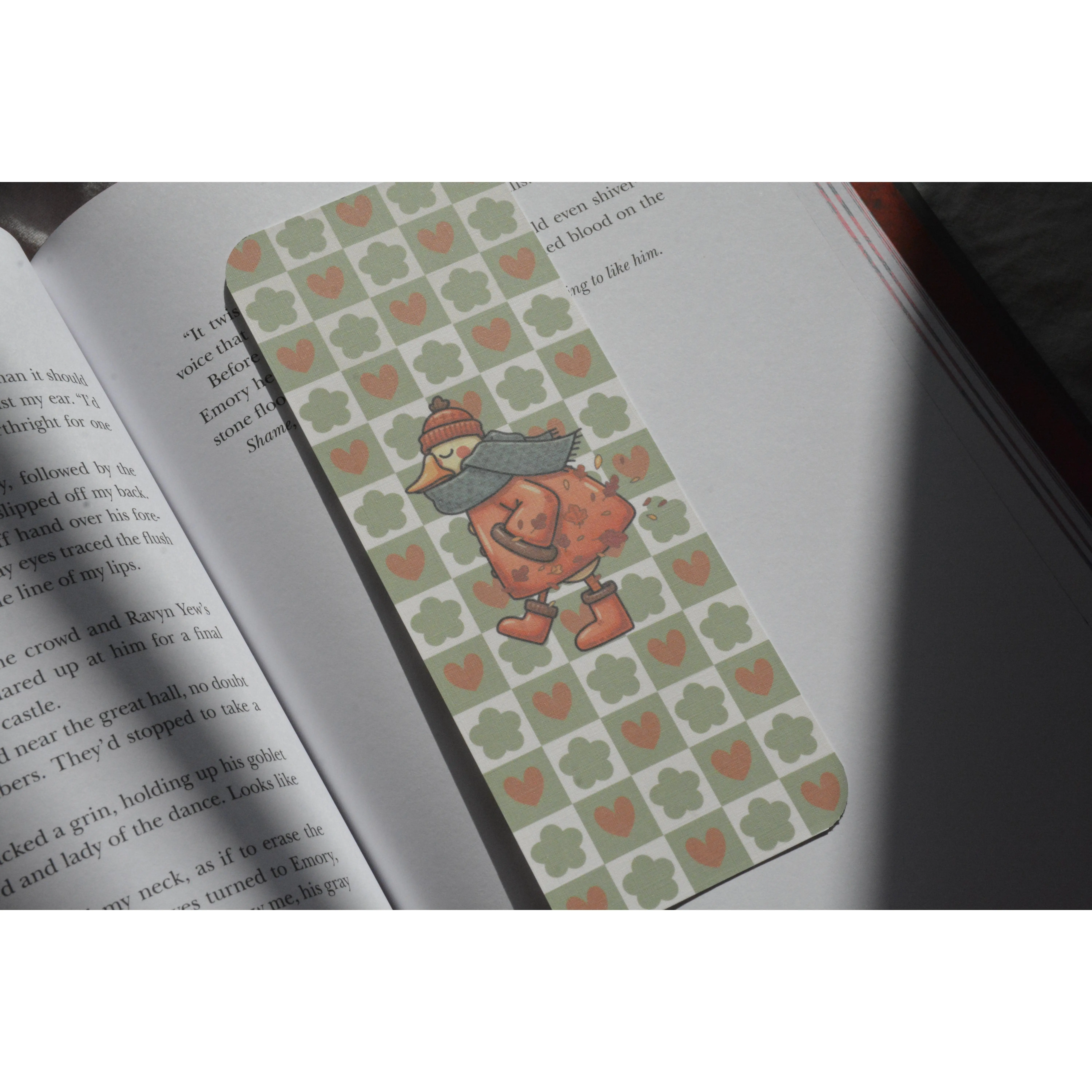 Autumn Goose Bookmark Linen Bookmark | Double-Sided Book Lover Bookmark