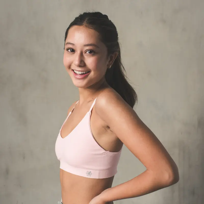 Bleuet V-Neck Modal Dual Layer Reversible Adjustable Soft, Seamless for Teens and Tweens