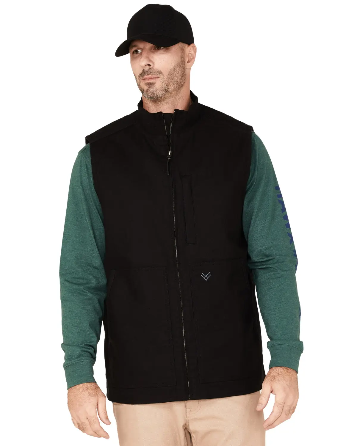 Hawx Men's Men'S Canvas Zip-Front Insulated Work Vest - Hxfa22v20-Blk