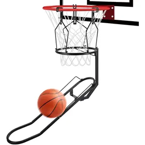 Basketball Rebounder, 180 °   Rotatable Basketball Return Attachment with 3 Stable Large Hooks, Heavy Duty Basket Ball Accessories Ball Return Training Aid