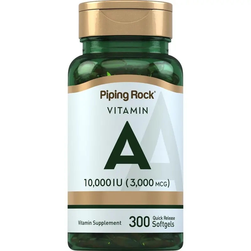 Piping Rock Vitamin A 10000 IU Softgels | 300 Count | Non-GMO, Gluten Free Supplement