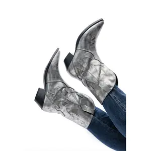 Jersey Metallic Boot in Silver