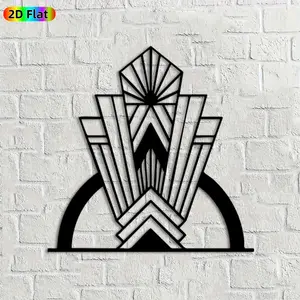 1pc Art Deco Metal Wall Art, Sleek Art Deco Statue Mural, Ideal Gift for New Year, Christmas, Art Deco Enthusiasts, Weather-Resistant Metal Wall Decor Wall Sculptures, Perfect for Indoor Wall & Outdoor Fence, Timeless Geometric Decor Accent