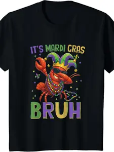 Mardi Gras Carnival New Orleans Apparel It's Mardi Gras Bruh Dabbing Crawfish Jester Hat Carnival T-Shirt Older children and teenagers' T-shirts, sizes 120 - 160