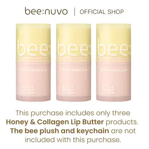 beenuvo Honey & Collagen Lip Butter Trio – 3-Pack Deep Moisture Lip Balm | 13g Each