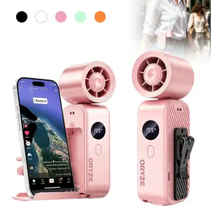 Portable Handheld Turbo Fan with Stand, 5 Gear Wind, 5000mAh Battery Operated, Up to 20 Working Hours, 5 IN 1 Hand Fan Rechargeable for Outdoor Activities Travel Working Summer Travel Must-Haves Father's Day Gift