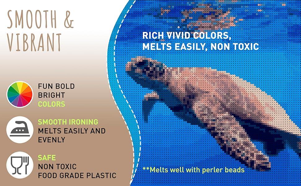 shinshin creation 24,000 Mini Fuse Beads Kit for Adults - 48 Colors Tiny 2.6mm Beads, 5 Pegboards, 2 Tweezers - Compatible with Hama, Melty, Iron Beads - Pixel Art Craft Kit