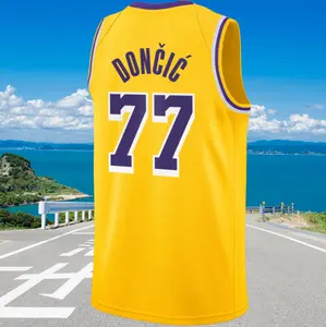 Luka Dončić Men's Classic-Design Sleeveless stitched Basketball Jerseys Gold shirt 2025