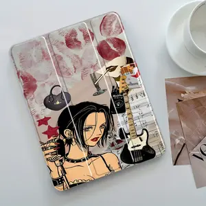 Avant Garde Design Three-Tier Stand iPad Case,Tablet Cover,Transparent Acrylic Hard Back,Pencil Slot & Charger Port,Fits iPad 7.9/8.3/10.2/10.5/10.9/11/12.9 inch,Shock-resistant Full Cover Protective Case Shell Suitable for Offices Schools Homes