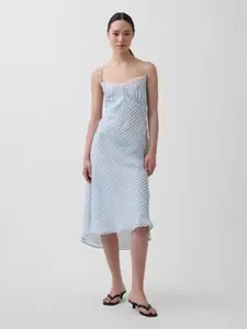 GAP Gingham Midi Slip Dress