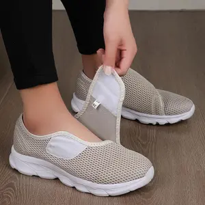 Women's Orthopedic Walking Shoes - Adjustable Straps, Breathable Mesh & Soft Fabric for Swollen Feet, Wide Width Comfort, Low-Top Design with MD Sole, Swollen Foot Relief |   Flexible Shoe Design |   Comfortable Insole