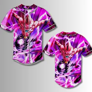 Unisex Majin Buu Anime Baseballs Jersey, Dragon Ball Baseball Jersey, Zoro Jersey, Goku Shirt, Anime Lover