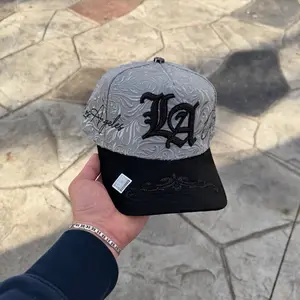 L A Big Boss SnapBack Hat Premium Materials - COLOR BLACK AND BLAK / GRAY