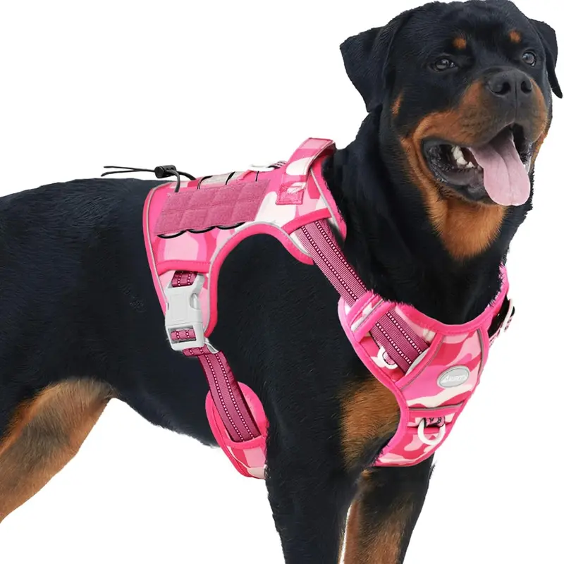 【Deals For You】Auroth Tactical Dog Harness for Small to Large Dogs No Pull Adjustable Pet Harness Reflective K9 Working Training Easy Control Pet Vest Military Service Dog Harnesses, Adjustable Safety Harness, Durable Reflective Harness, Metal Ring Stren