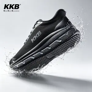 KKB Men's Closed Non-Slip Waterproof Work Shoes - Sweat-Absorbent, Odor-Control, Orthopedic Support, Arch Fit, Easy-to-Wear Footwear for Restaurant Staff