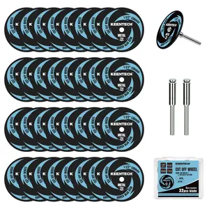 KEENTECH 1-1/2" Cut Off Wheels 34 Pack, 1.5" x 1/8" Fiberglass Reinforced Cutting Discs with 2 Mandrels, Rotary Tool Accessories for Metal, Metal Cutting blades.