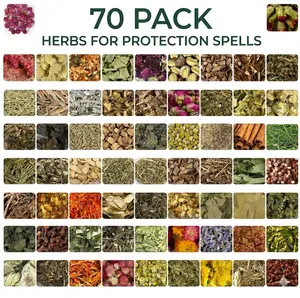 70-Pack Pure Herbs DIY Kit - All-In-1 Witchcraft Supplies for Wiccan Rituals, Spell Casting - Ideal for Beginner Wiccan Enthusiasts (Candle & Soap Making Compatible)