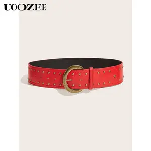 UOOZEE 2025 Fashion Punk Style Rivet Personality Belt Decoration Versatile Pin Buckle Belt Trendy Belt, Various Colors Optional