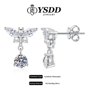 【#513 Holiday&Xmas】vvs Synthetic Moissanite Earrings in 925 Sterling Silver