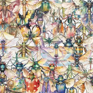 Watercolor Insect Pattern Sticker (50pcs), Vintage Cartoon Insect Decorative Sticker, DIY Decals for Water Bottle, Laptop, Phone Case, Scrapbooking, Screen Protector