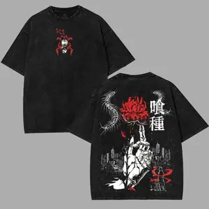 valentine shirts Tokyo Ghoul Ken Kaneki Red Haise Sasaki Eye King Ghoul Anime Acid Washed T-Shirt Graphic Tee Menswear unisex merch