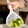 Long Handle Colander Spoon, 1 Count Solid Color Slotted Spoon with Hanging Hole, Household Kitchen Cooking Tool, Kitchen Cooking Accessories, Kitchen Utensils and Gadgets, Kitchenware, Summer Gift