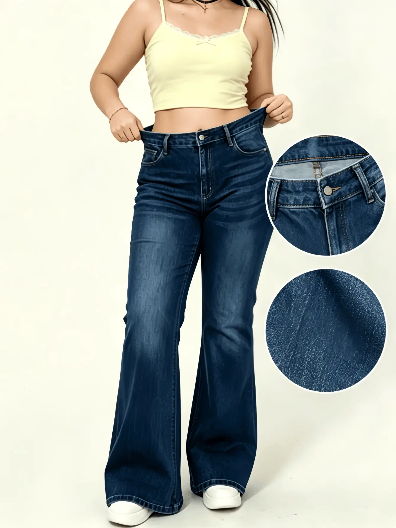 WH53 High Waisted Stretchy Denim Jeans for Women, Flare Jeggings Bootcut Denim with Multi-Pockets ,Classic Women's Pants, Daily Urban Fashion Wear for All Seasons.