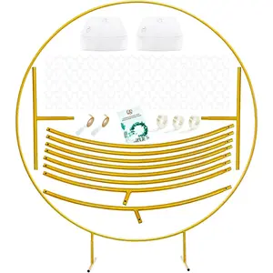 7.2ft  Metal Round Balloon Arch kit, Backdrop Circle Stand Arch Frame for Wedding Birthday Party Decoration, Graduation Decorations and  Shower Photo Background