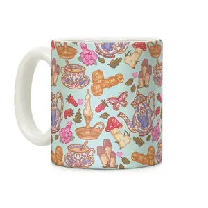 Cottage Core Coffee Mug Reusable Ceramic Drinkware with Large Handles – Printed in the USA – Aesthetic Coffee & Tea Mug