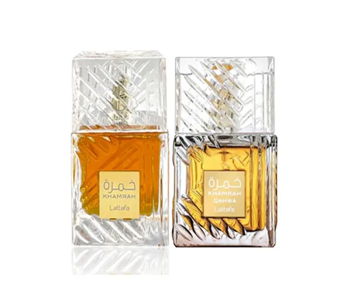 Lattafa Khamrah & Khamrah Qahwa 3.4 Oz Eau De Parfum Sprays Lattafa Khamrah & Khamrah Qahwa 3.4 Oz Eau De Parfum Sprays