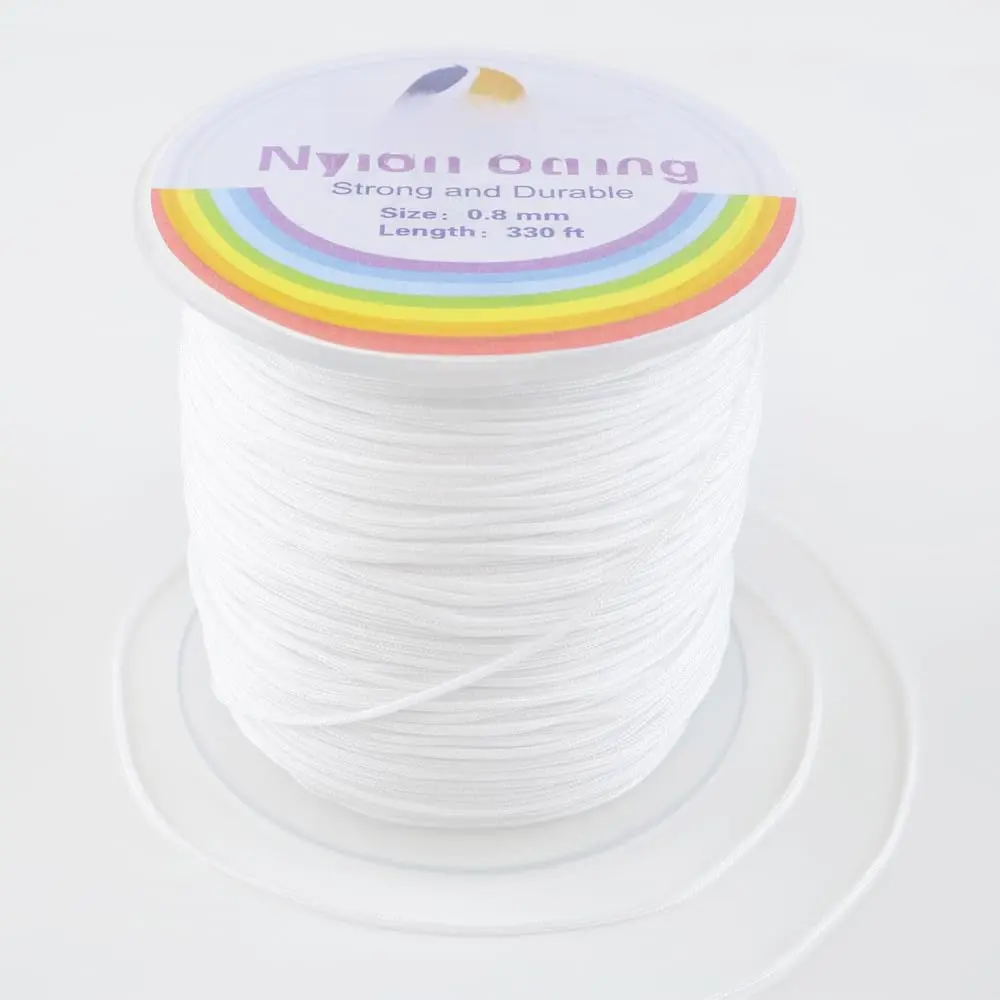0.8mm Durable Nylon Cord - Jewelry Making String for Beading, Bracelets, Anklets, Rattail Braiding, Kumihimo with Vibrant Colors for DIY Handicrafts (Toys & Hobbies, Beading Supplies)