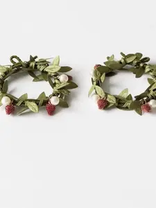 Strawberry Leaf Hair Tie 2026 New Versatile Sweet Spicy Rubber Band Hair Rope Pair Hand Bracelet, Stylish Accessory for All Occasions