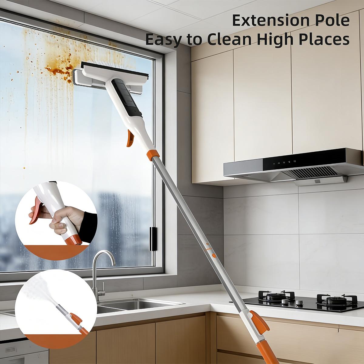 3-in-1 Glass Cleaning Kit – Durable Metal Pole, Silicone Scraper & Water Spray Wand, Ergonomic Easy-Grip Handle, 122cm Extendable Pole, Streak-Free Cleaning for High Windows, Shower Doors & Car Windshields 3-in-1 Glass Cleaning Kit – Durable Metal Pole, Silicone Scraper & Water Spray Wand, Ergonomic Easy-Grip Handle, 122cm Extendable Pole, Streak-Free Cleaning for High Windows, Shower Doors & Car Windshields