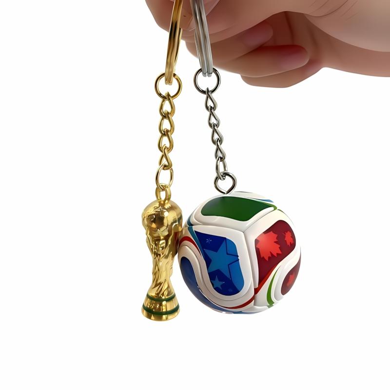 Soccer Trophy Keychain Set, Sports Fan Souvenir Accessories, Ideal Holiday Decor & Party Supplies for Celebrations