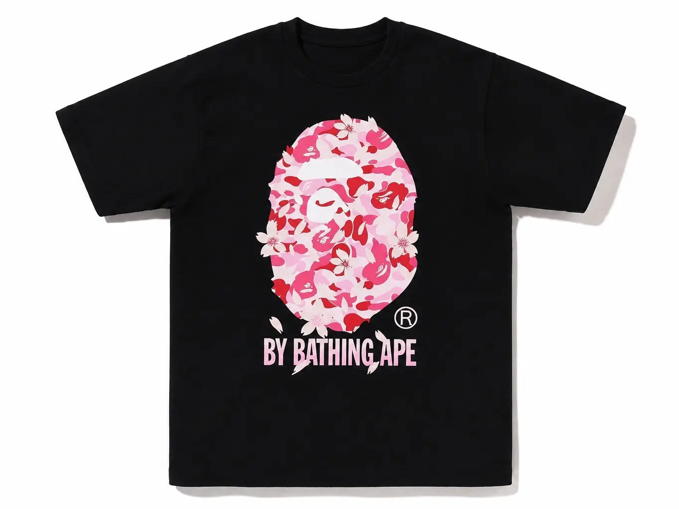 Pink Sakura Camo Graphic T Shirt, Japanese Cherry Blossom Streetwear Tee, Y2K Floral Aesthetic Shirt, Oversized Unisex Graphic Tee, Spring Fashion Gift