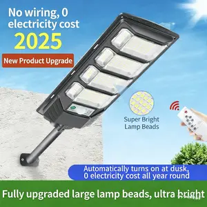 2PC Outdoor solar street lamp, remotely controlled, with multiple modes, IP65, 320-degree wide-angle lighting, suitable for courtyards, balconies, garages and outdoor travel.
