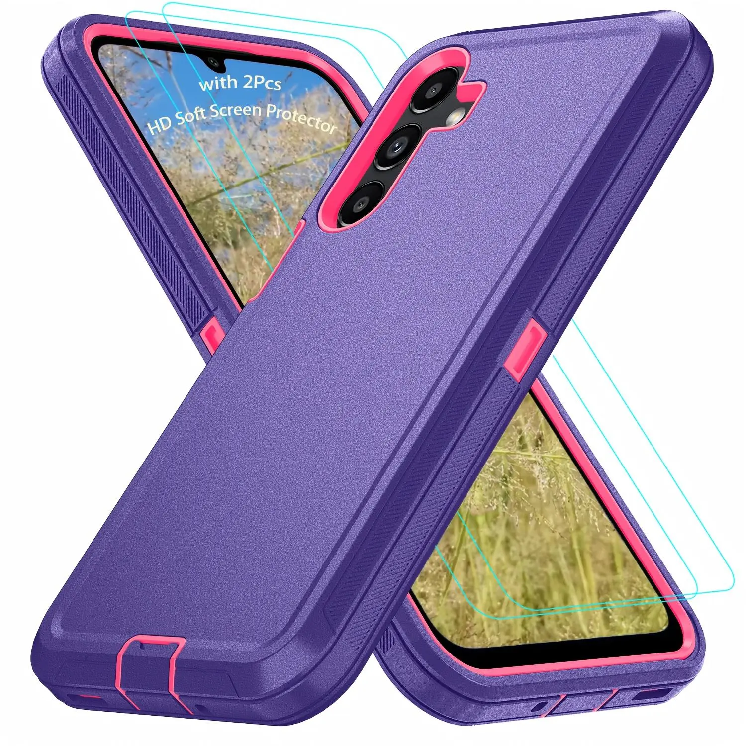 Phone Case - Case for with Two HD Soft Screen Protectors, Featuring a 2-In-1 TPU Hard Bumper for Added Protection