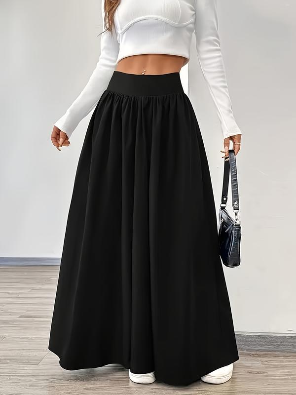 New Casual Fashion Solid Color High Waist Plus Size Skirt, Comfortable and Stylish Half Skirt for Everyday Wear