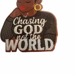 Chasing God not the world large iron on patch