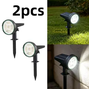 2-Pack Solar Landscape Lights, Outdoor LED Spotlight, 55 LEDs with Three Dimming Levels, Smart Light Control for Automatic Night Illumination, Suitable for Courtyards, Lawns, Flowerbeds, Advertising Sign Lighting, and Landscape Trees