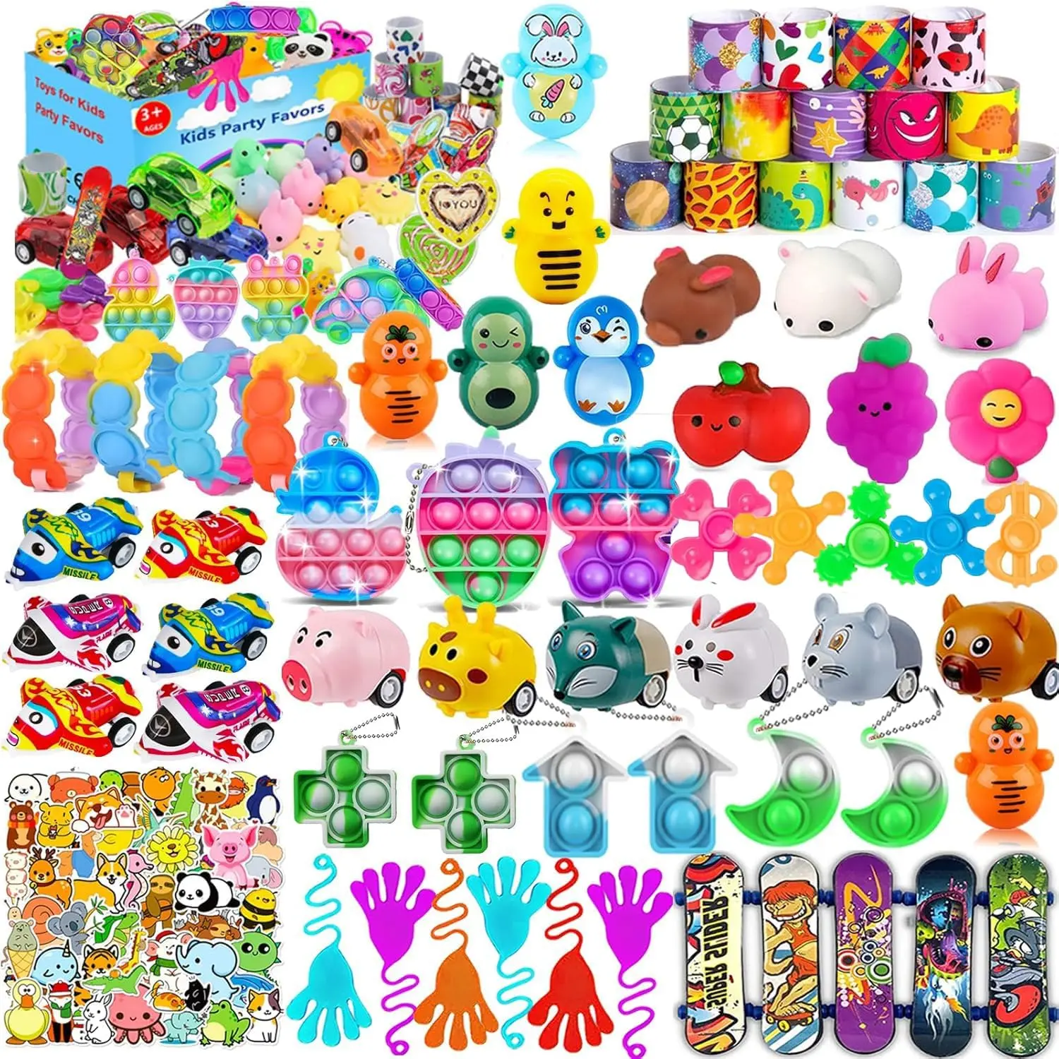 Halloween Fall Gift 117 Pcs Party Favors for Kids 4-8 8-12, Pop Fidget Toys, Treasure Box Toys for Classroom Prizes, Pinata Filler Goodie Bag Stuffers, Treasure Chest, Prize Box Toys for Boys Girls