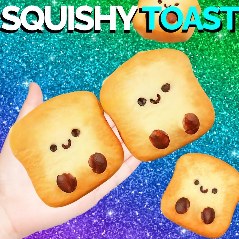 Squishy Bake Toast, Bread, Taba Squeeze Toy, Ultra Soft, Food Lover Toy, Fidget Toy, Birthday, Back to School, Christmas, New Year, Easter Gift, Home Decor, Student Office Relaxation